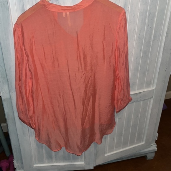 Grand & Greene Lightweight Sheer Coral Top - Picture 5 of 7